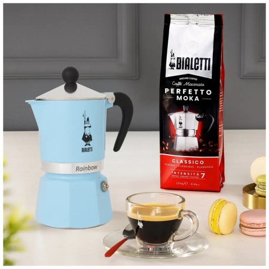 Bialetti Moka Pot Rainbow Mavi 3 Cups Bialetti Moka Pot Rainbow Mavi 3 Cups – orijinal Bialetti moka pot