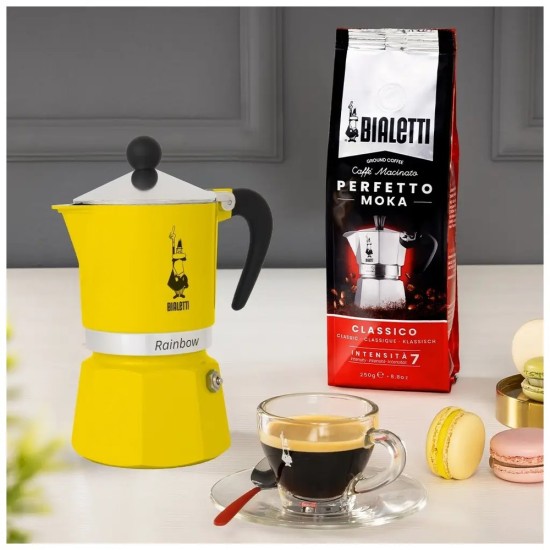 Bialetti Moka Pot Rainbow Sarı 3 Cups Bialetti Moka Pot Rainbow Sarı 3 Cups – orijinal Bialetti moka pot