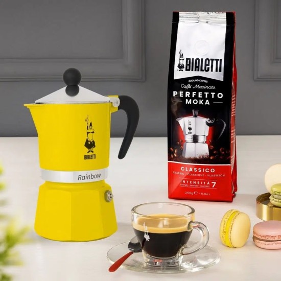Bialetti Moka Pot Rainbow Sarı 6 Cups Bialetti Moka Pot Rainbow Sarı 6 Cups – orijinal Bialetti moka pot