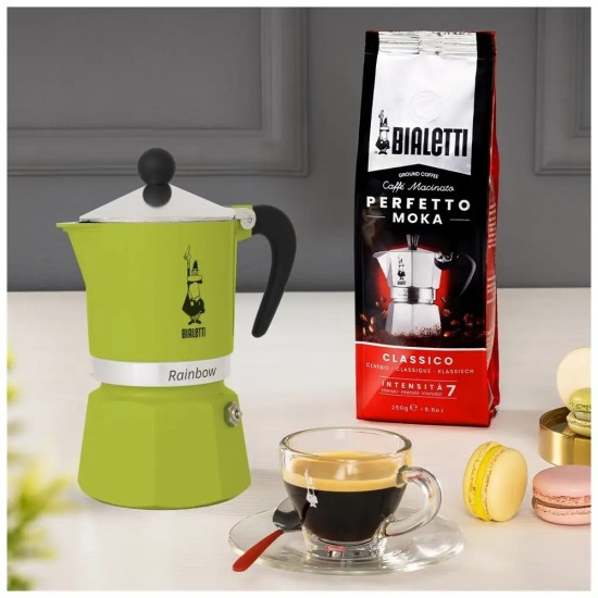 Bialetti Moka Pot Rainbow Yeşil 3 Cups Bialetti Moka Pot Rainbow Yeşil 3 Cups – orijinal Bialetti moka pot