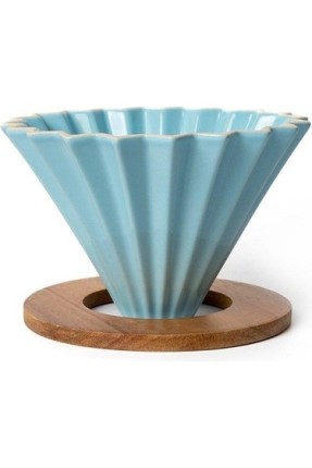Ahşap Standlı Dripper – Turkuaz Ahşap Standlı Dripper – Turkuaz