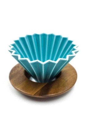Ahşap Standlı Dripper – Turkuaz Ahşap Standlı Dripper – Turkuaz
