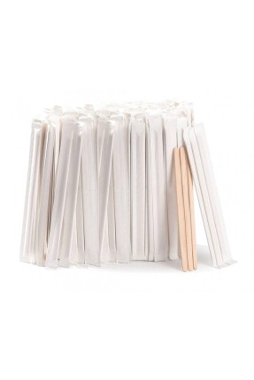 Ahşap Karıştırıcılar - Tek Tek Paketlenmiş, 500 Adet 14cm
