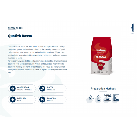 Lavazza Qualità Rossa Çekirdek Kahve 1 KG – Kakao Notalı Güçlü İtalyan Kahvesi