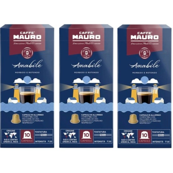 Caffe Mauro Amabile Nespresso uyumlu kapsül kahve 30 adet
