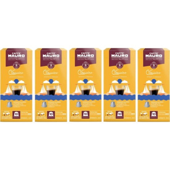 caffe mauro classico nespresso kapsül kahve 50li paket caffe mauro classico nespresso uyumlu kapsül kahve 50 adet
