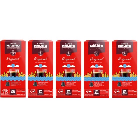 caffe mauro original nespresso kapsül kahve 50li paket caffe mauro original nespresso uyumlu kapsül kahve 50 adet