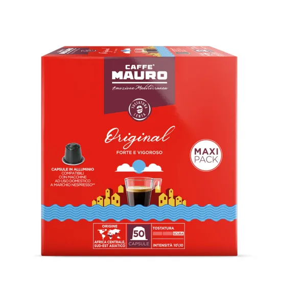 caffe mauro original nespresso kapsül kahve 50li paket caffe mauro original nespresso uyumlu kapsül kahve 50 adet