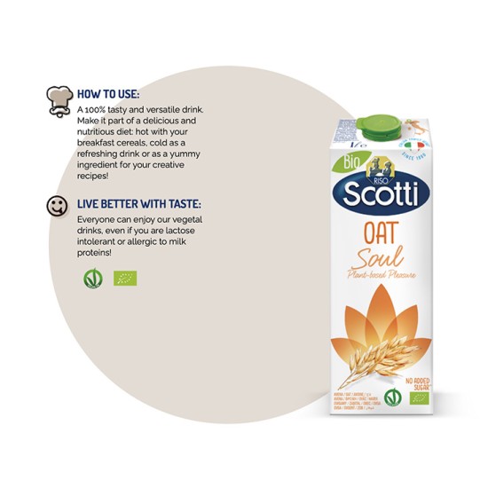 Scotti Organik Yulaf Barista Sütü – 1 Litre Scotti Organik Yulaf Barista İçeceği 1 Litre