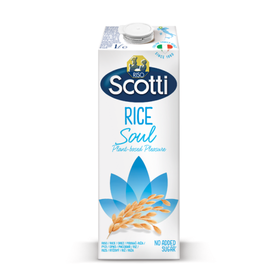 Riso Scotti Soul Rice Drink pirinç bazlı bitkisel içecek ambalajı