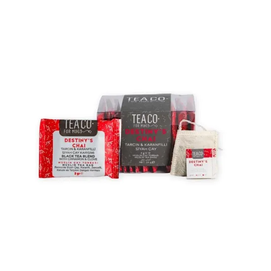 Tea Co Destiny’s Chai Tarçın ve Karanfilli Siyah Çay Müslin Poşet